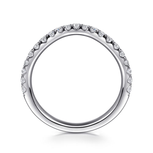 14K White Gold Diamond Wedding Band