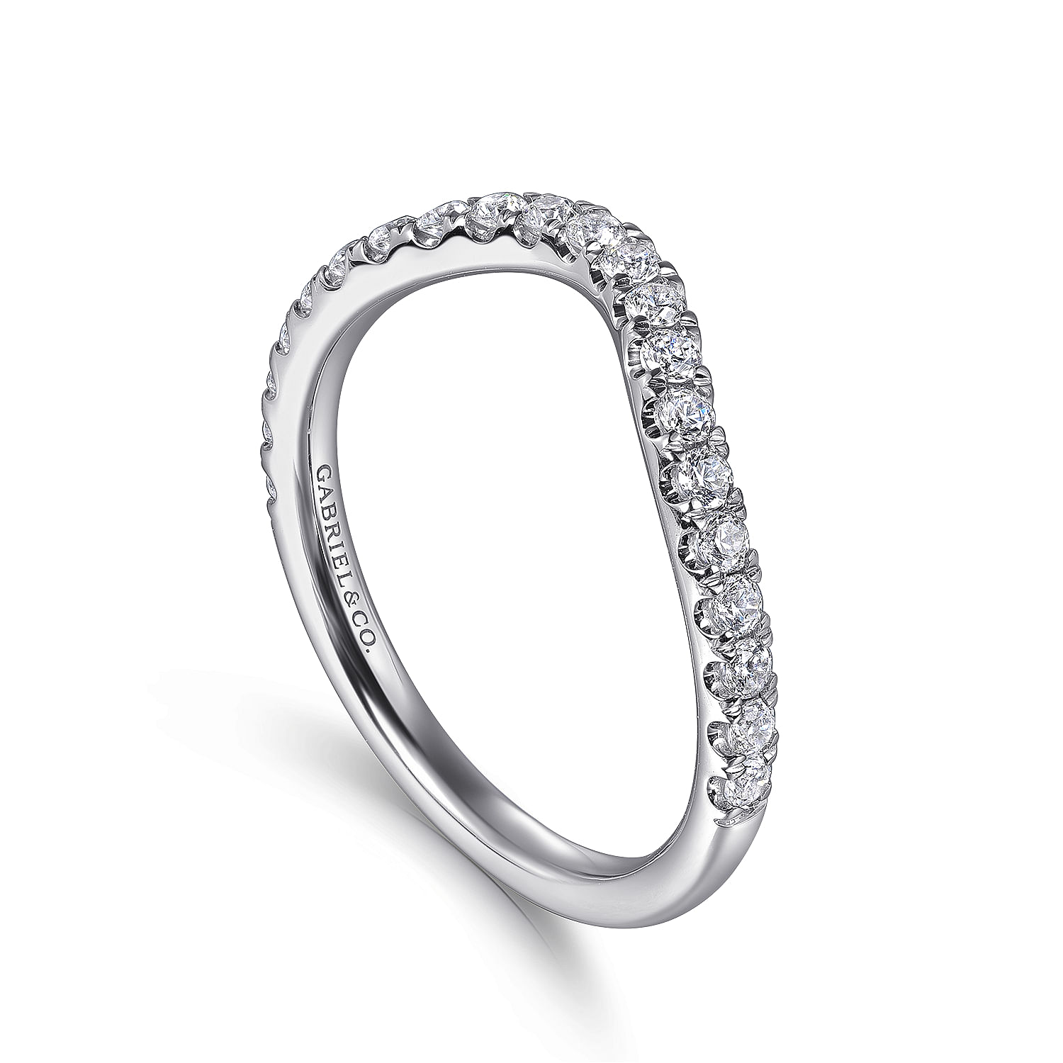 14K White Gold Diamond Wedding Band