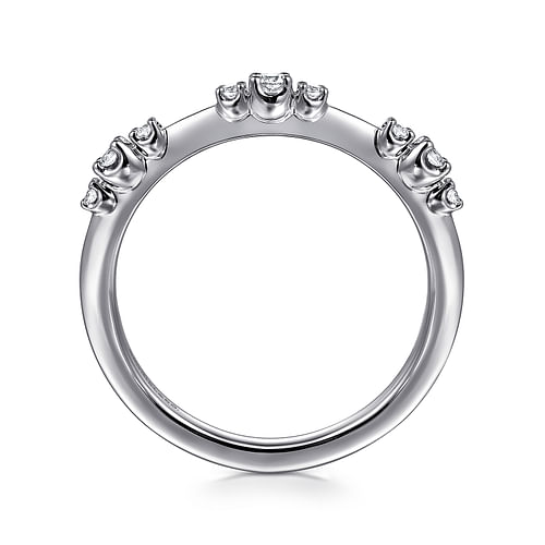 14K White Gold Diamond Wedding Band