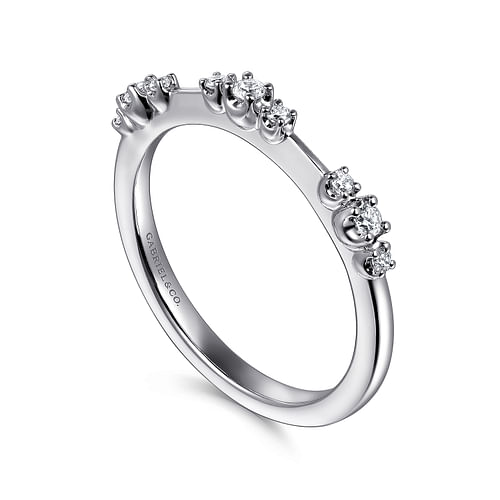 14K White Gold Diamond Wedding Band