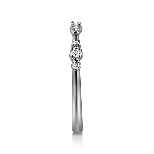 14K White Gold Diamond Wedding Band