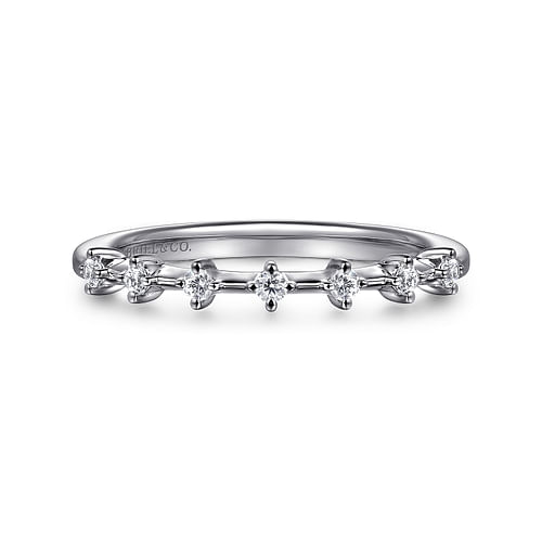 14K White Gold Diamond Wedding Band