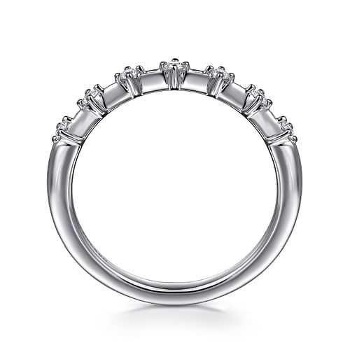 14K White Gold Diamond Wedding Band