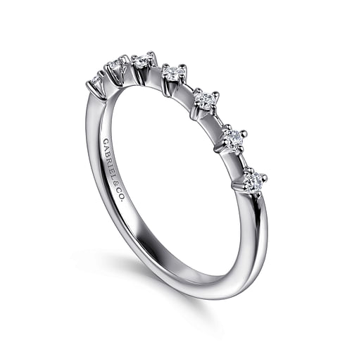 14K White Gold Diamond Wedding Band