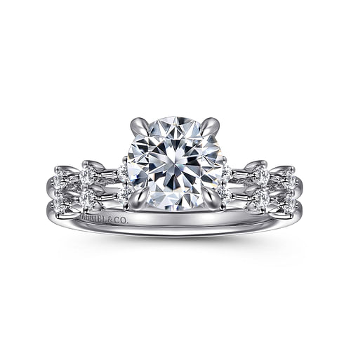 14K White Gold Diamond Wedding Band