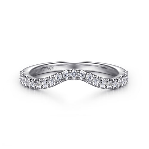 14K White Gold Diamond Wedding Band