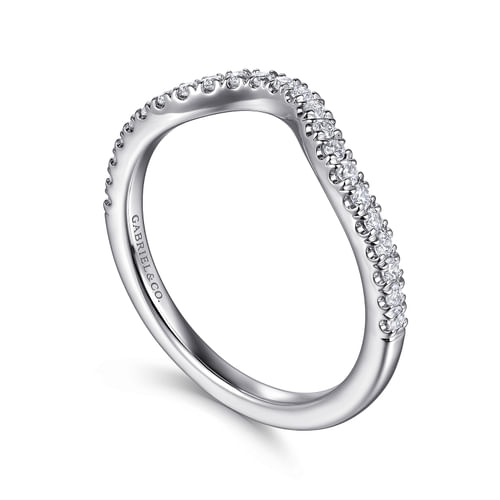 14K White Gold Diamond Wedding Band