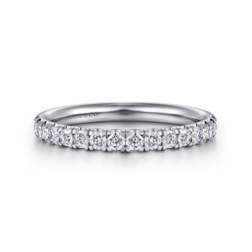 14K White Gold Diamond Wedding Band