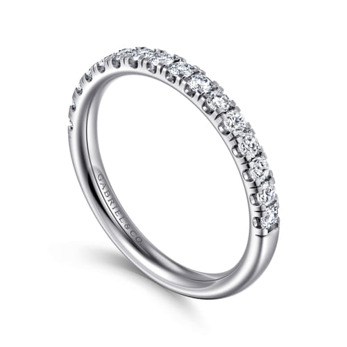 14K White Gold Diamond Wedding Band