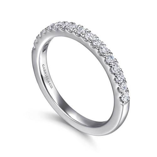 14K White Gold Diamond Wedding Band