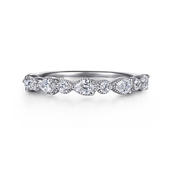 Gabriel - 14K White Gold Diamond Wedding Band