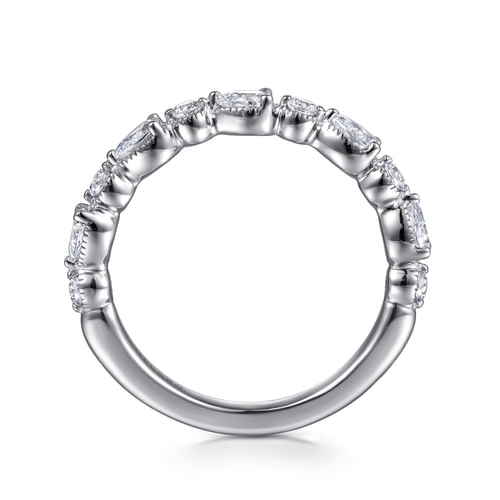 14K White Gold Diamond Wedding Band