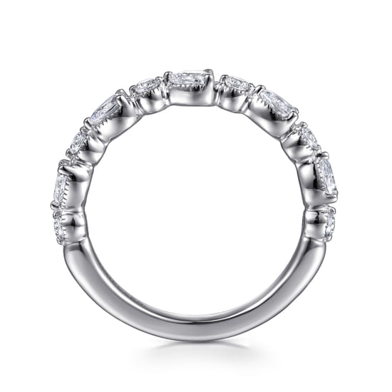 14K White Gold Diamond Wedding Band angle 2