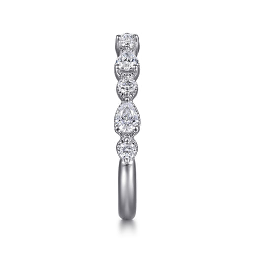 14K White Gold Diamond Wedding Band