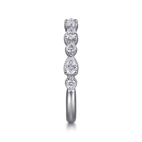 14K White Gold Diamond Wedding Band angle 5