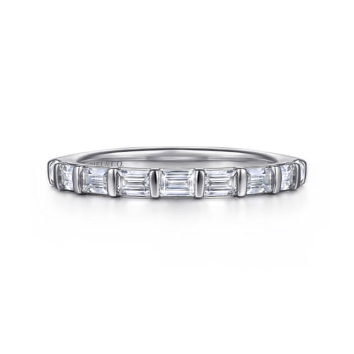 14K White Gold Diamond Wedding Band