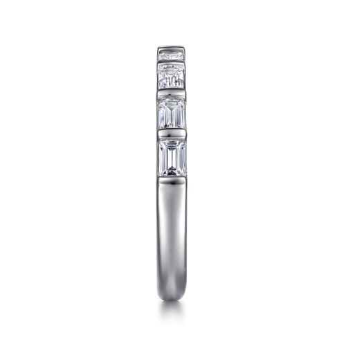 14K White Gold Diamond Wedding Band