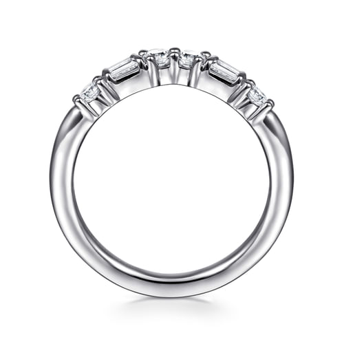 14K White Gold Diamond Wedding Band