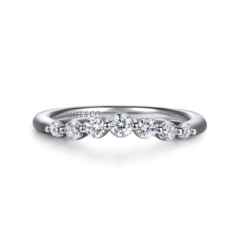 14K White Gold Diamond Wedding Band