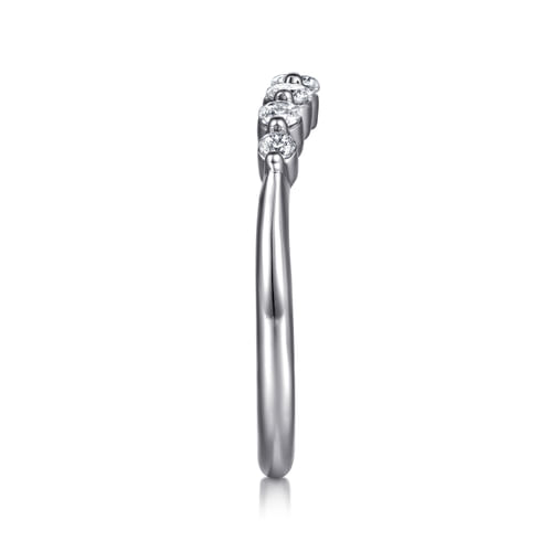 14K White Gold Diamond Wedding Band