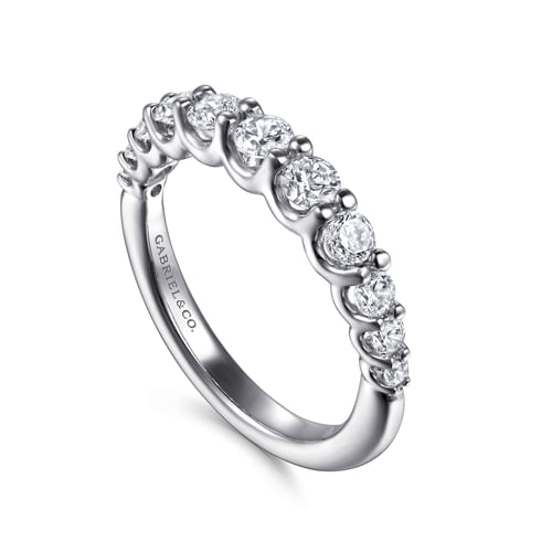 14K White Gold Diamond Wedding Band