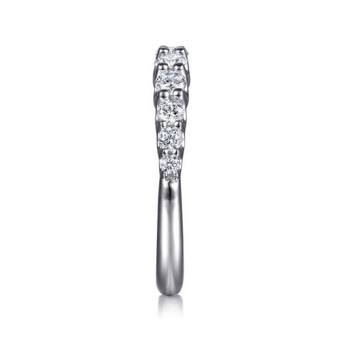 14K White Gold Diamond Wedding Band