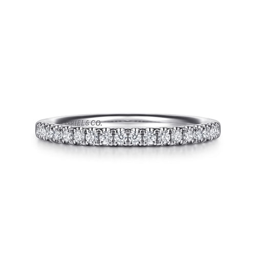 14K White Gold Diamond Wedding Band