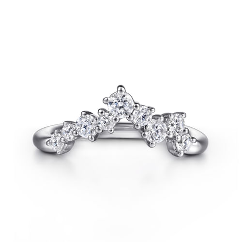 14K White Gold Diamond Wedding Band