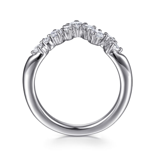 14K White Gold Diamond Wedding Band