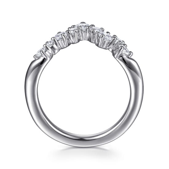 14K White Gold Diamond Wedding Band angle 2
