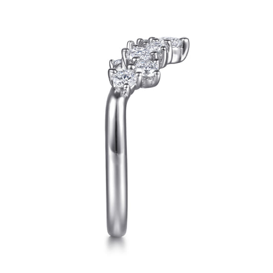 14K White Gold Diamond Wedding Band angle 5