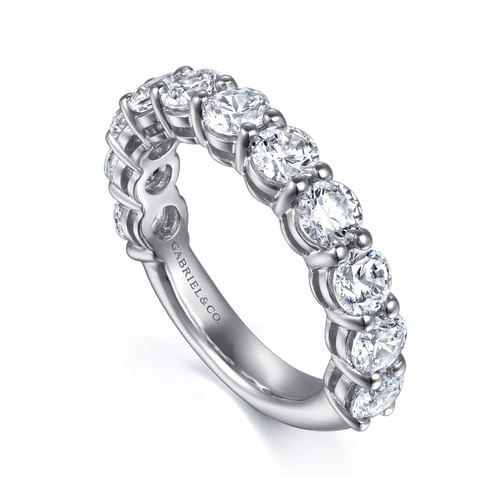 14K White Gold Diamond Wedding Band