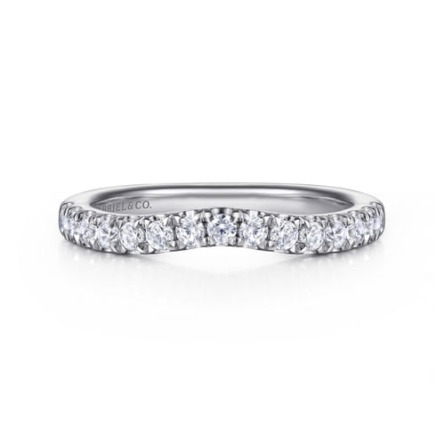 14K White Gold Diamond Wedding Band
