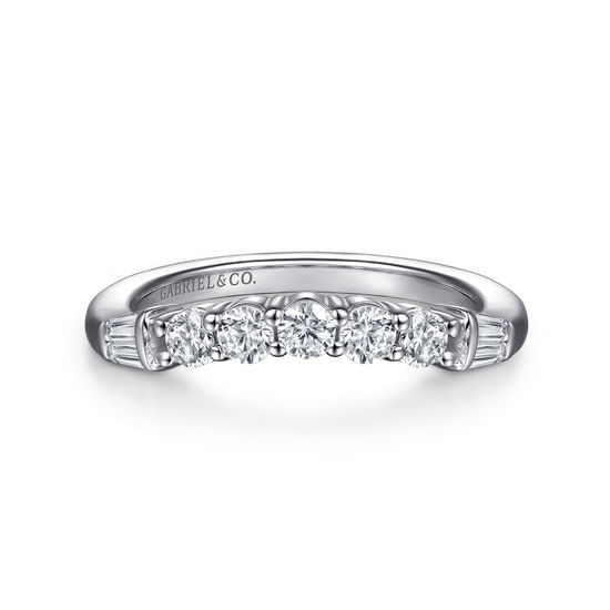 Gabriel - 14K White Gold Diamond Wedding Band