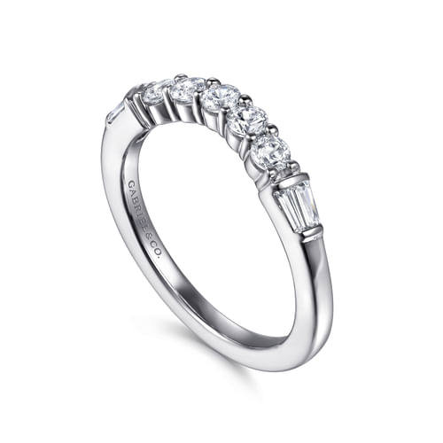 14K White Gold Diamond Wedding Band