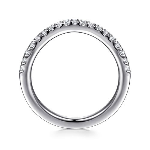 14K White Gold Diamond Wedding Band