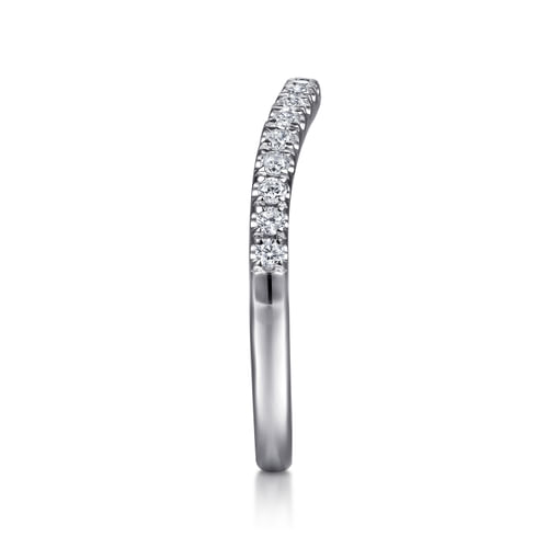 14K White Gold Diamond Wedding Band