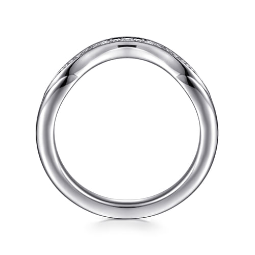 14K White Gold Diamond Wedding Band