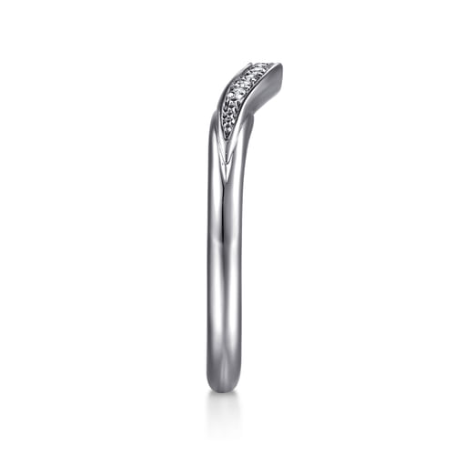 14K White Gold Diamond Wedding Band