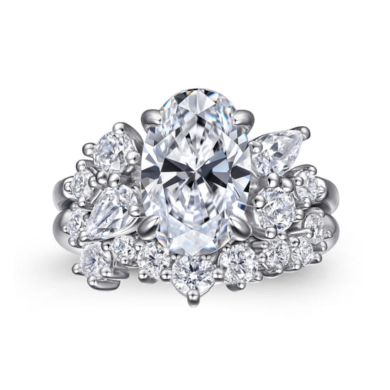 14K White Gold Diamond Wedding Band angle 4