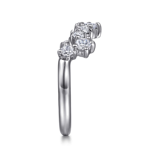 14K White Gold Diamond Wedding Band