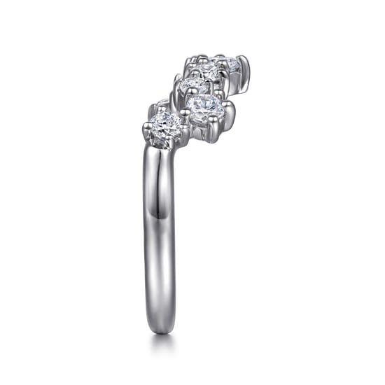 14K White Gold Diamond Wedding Band angle 5