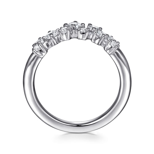 14K White Gold Diamond Wedding Band