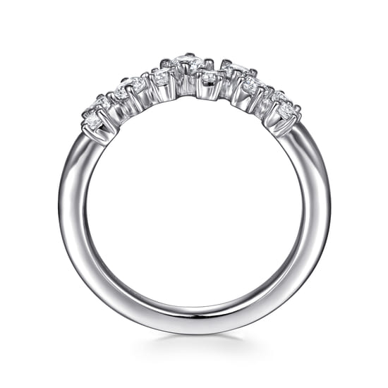 14K White Gold Diamond Wedding Band angle 2