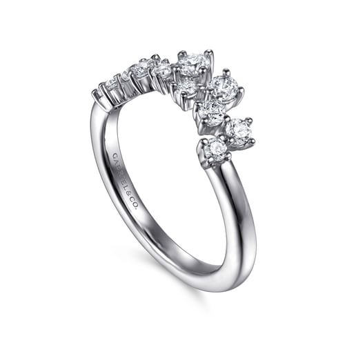 14K White Gold Diamond Wedding Band