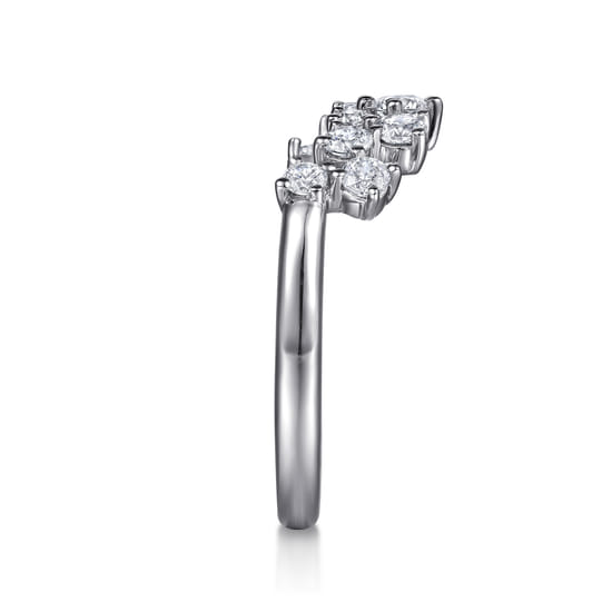 14K White Gold Diamond Wedding Band angle 5