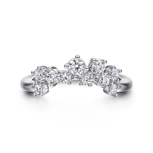 14K White Gold Diamond Wedding Band