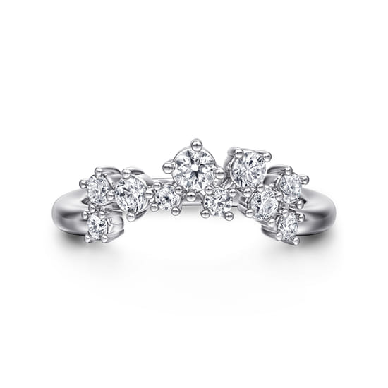 14K White Gold Diamond Wedding Band