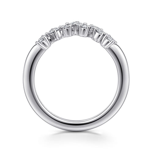 14K White Gold Diamond Wedding Band