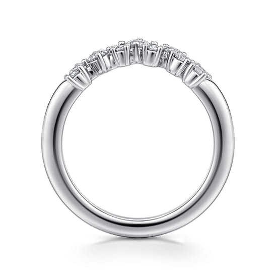 14K White Gold Diamond Wedding Band angle 2